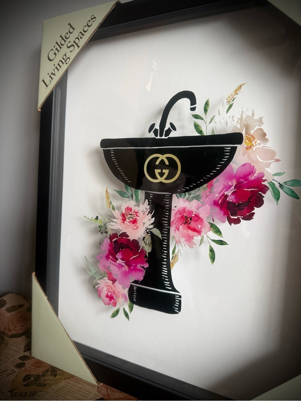 Gucci Pedestal Basin & Toothpaste Tube w/ Florals - Picture 2 of 6